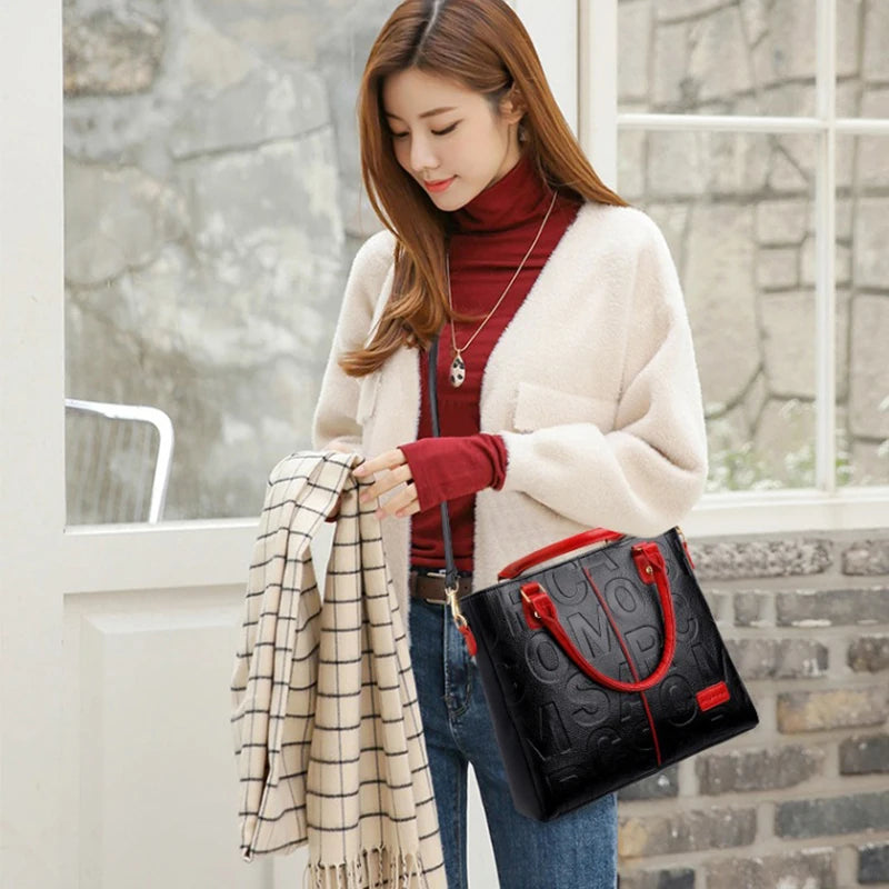 Women’s PU Leather Crossbody Tote Bag