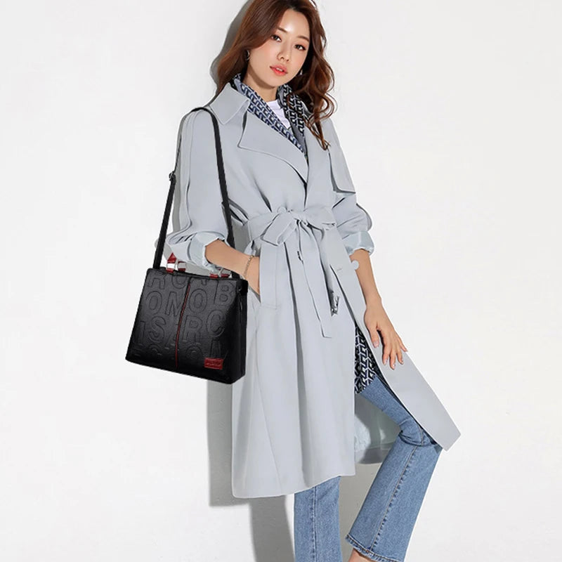 Women’s PU Leather Crossbody Tote Bag