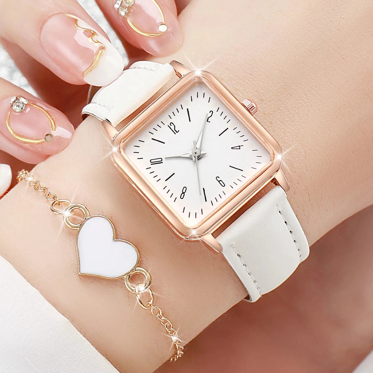 2/4PCS Fashion Minimalist Watch Luxury Men's and Women's