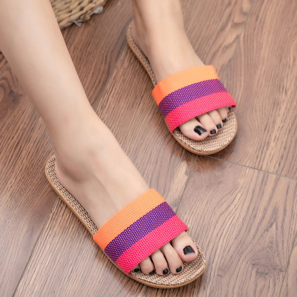 Summer Linen Women'S Slippers