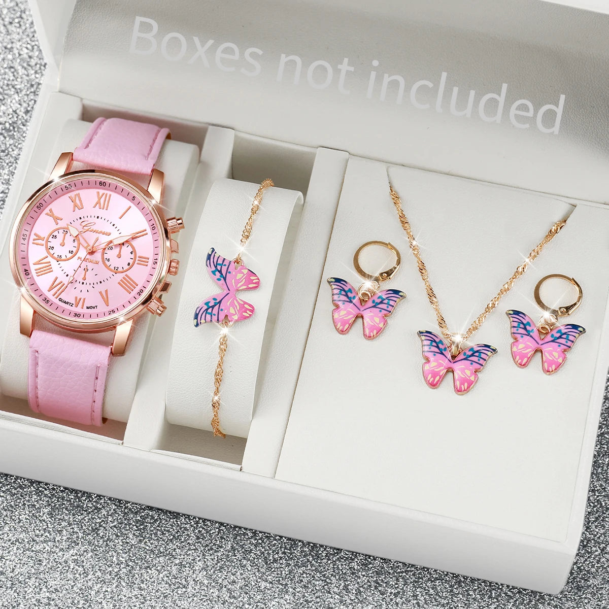 Women’s Heart Rhinestone Watch & Jewelry Set ⌚💎