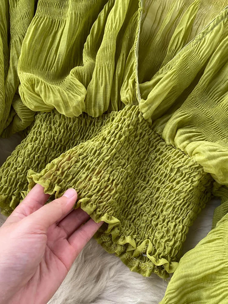 Women’s Puff Sleeve V-Neck Blouse