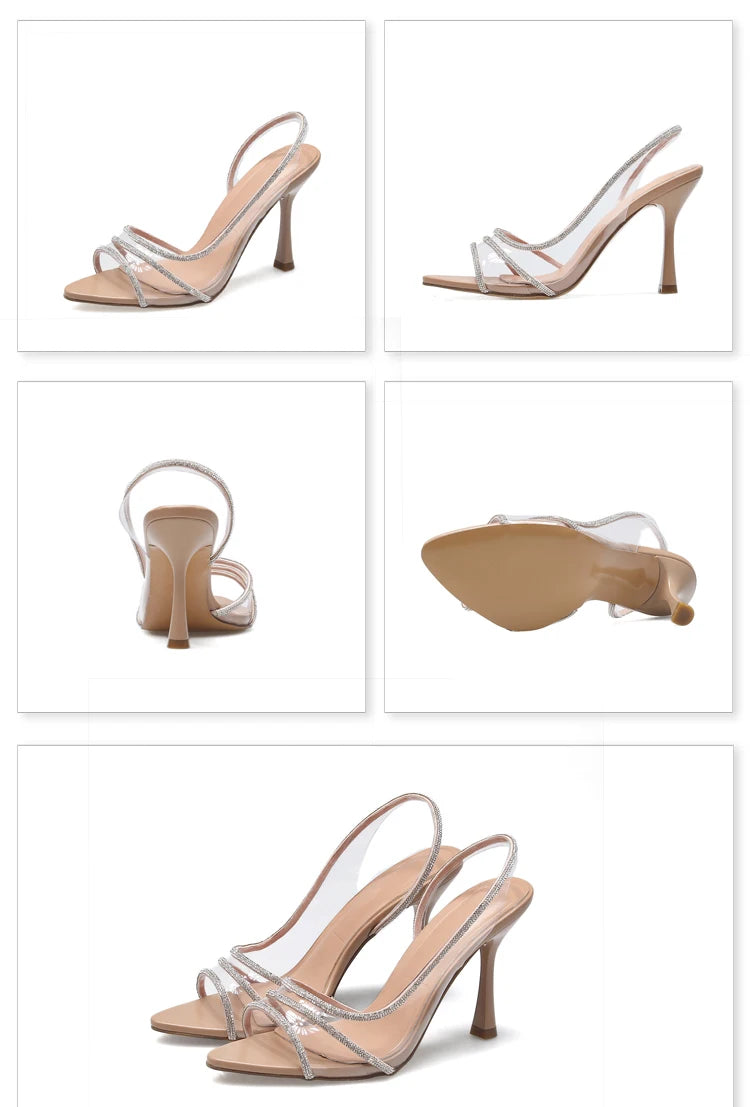 CrystalGlow Slingback Heels