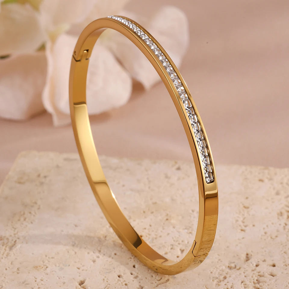 Women’s Floral Stainless Steel Cuff Bracelet