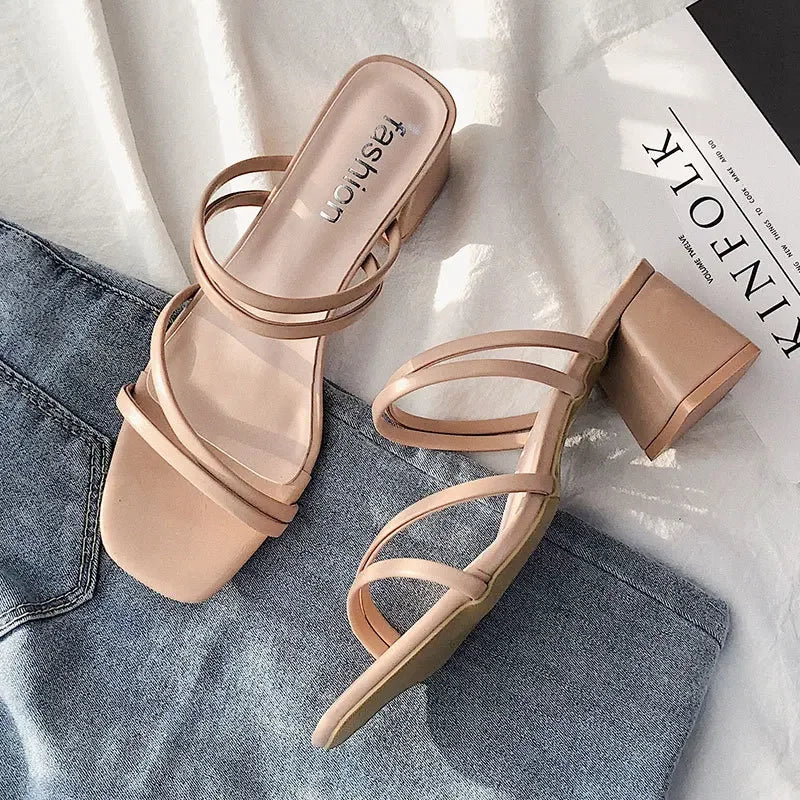 Women High Heel Sandals Summer Casual Female