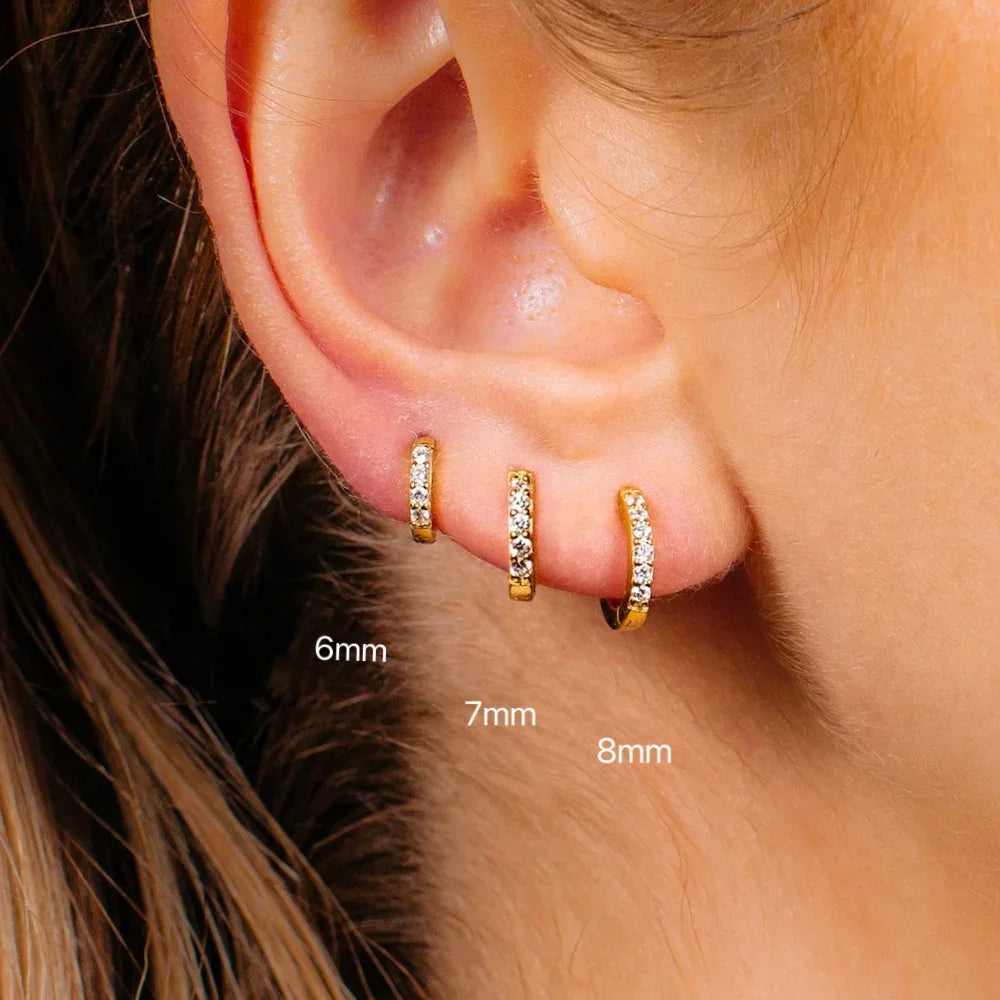 Minimalist Zirconia Hoop Earrings Set ✨💎