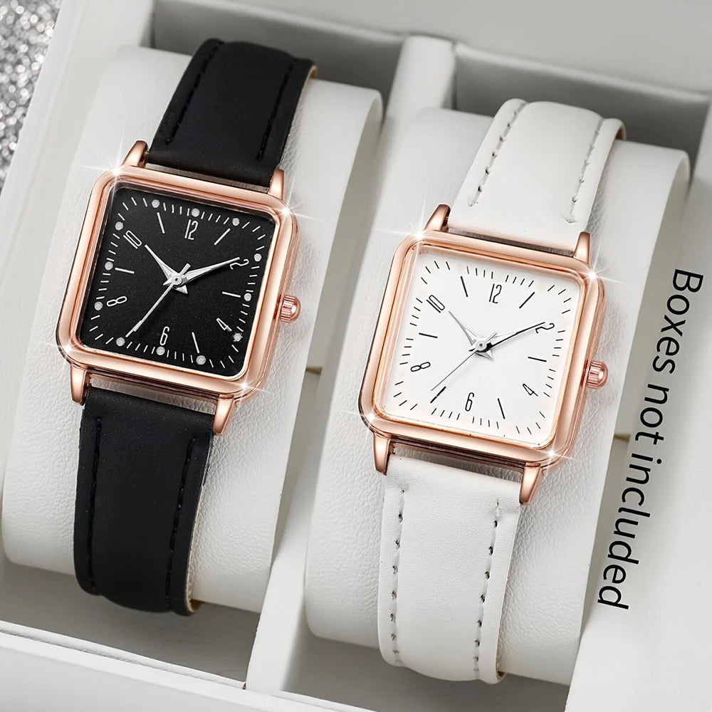 2/4PCS Fashion Minimalist Watch Luxury Men's and Women's