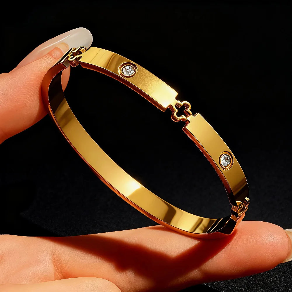 Women’s Floral Stainless Steel Cuff Bracelet