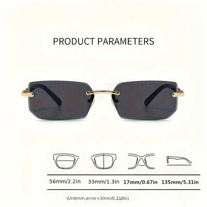 Rimless Rectangle Fashion Sunglasses 😎