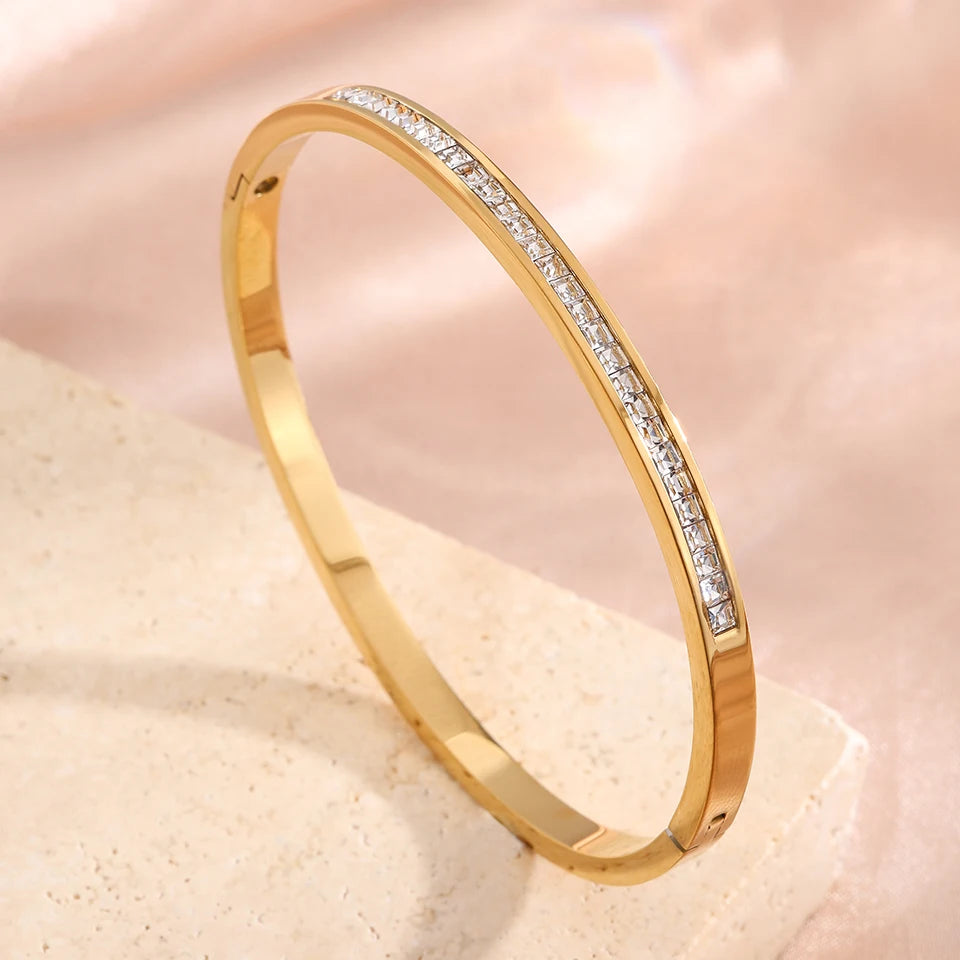 Women’s Floral Stainless Steel Cuff Bracelet