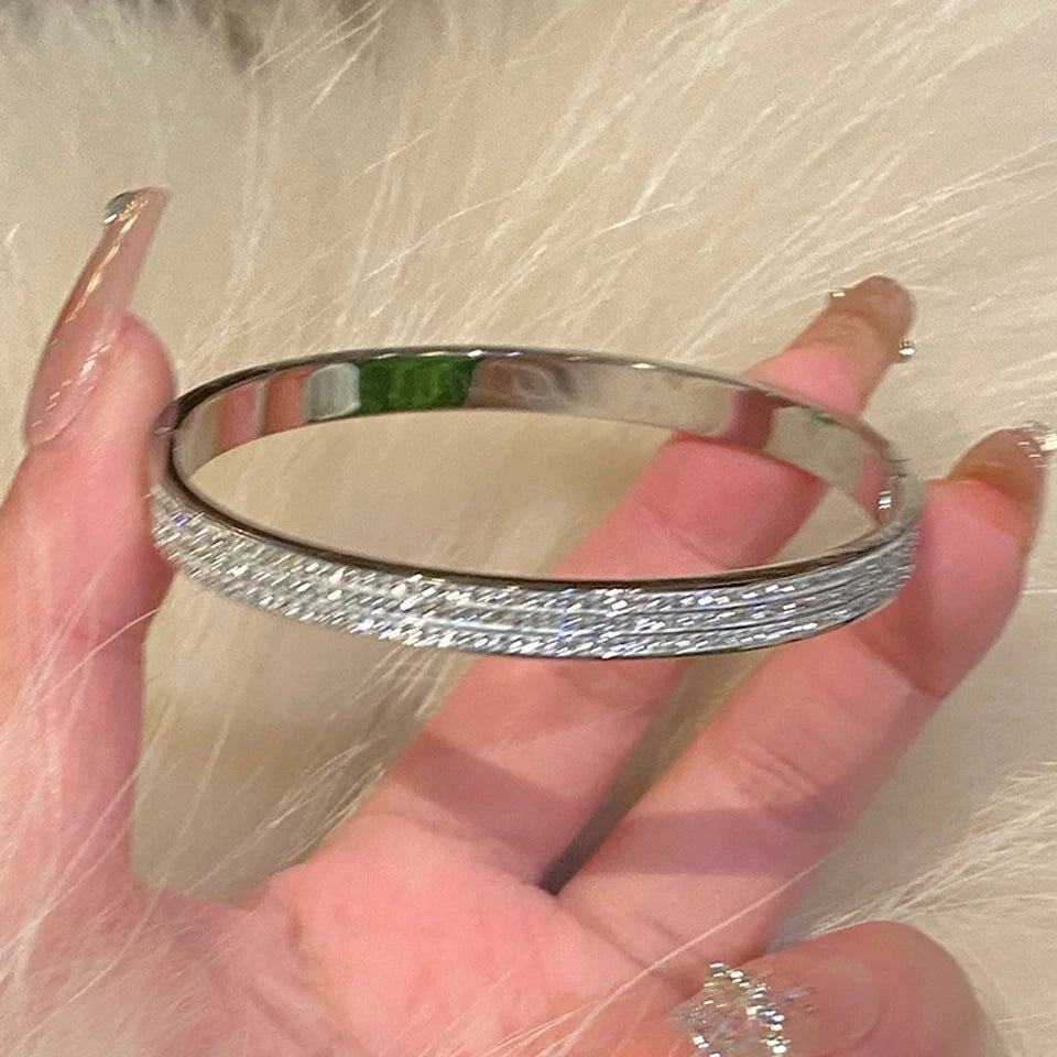 Women’s Floral Stainless Steel Cuff Bracelet