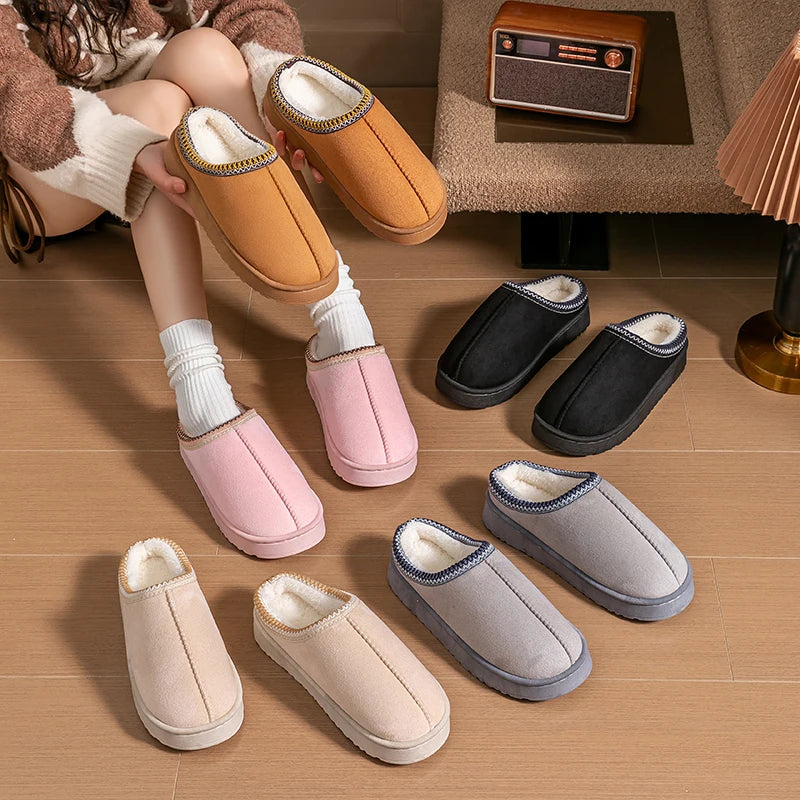 Women's Plush Slippers Winter Warm House Shoes