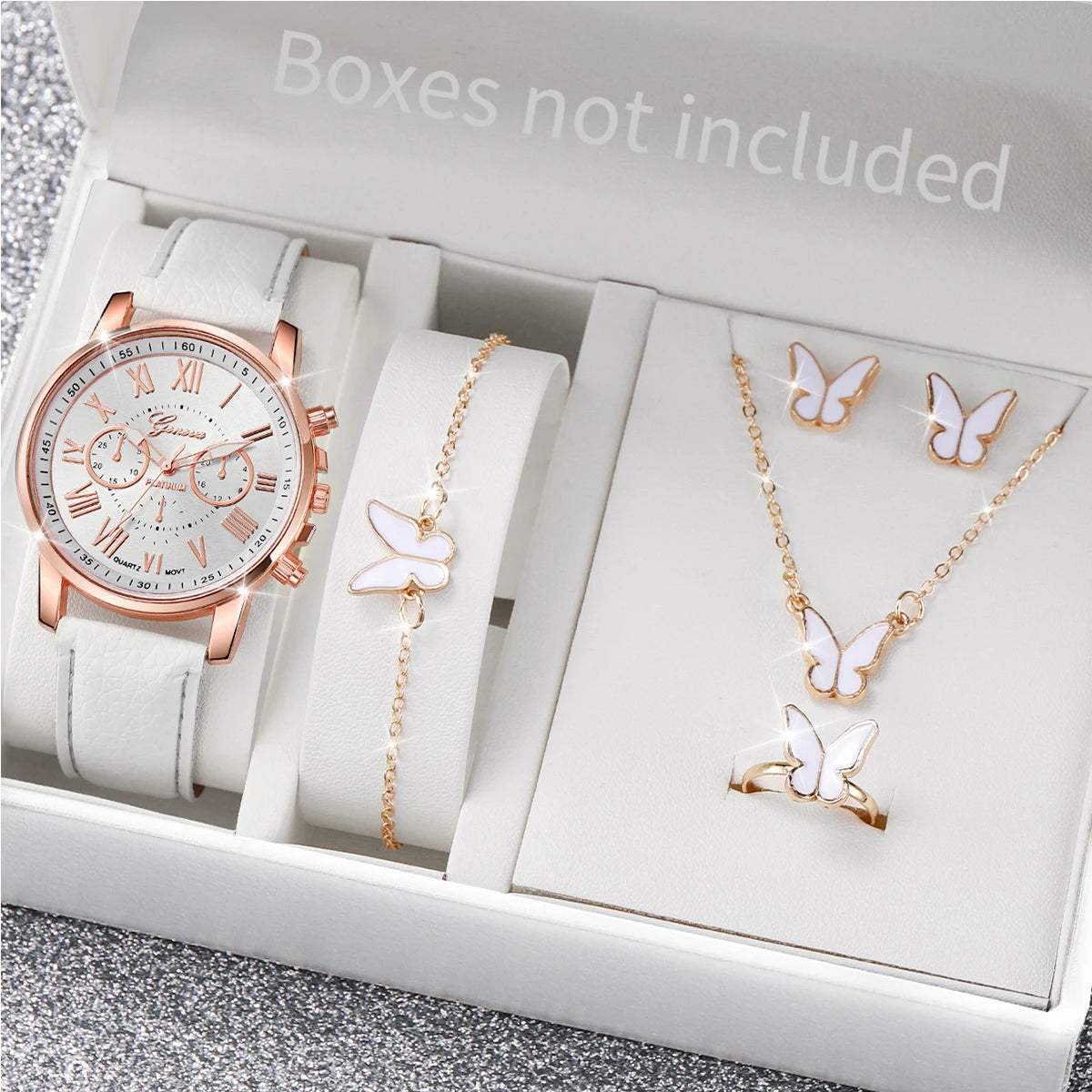 Women’s Heart Rhinestone Watch & Jewelry Set ⌚💎