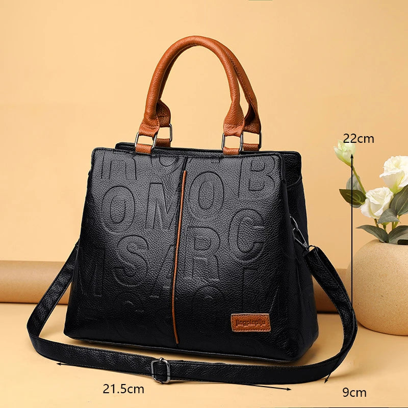 Women’s PU Leather Crossbody Tote Bag