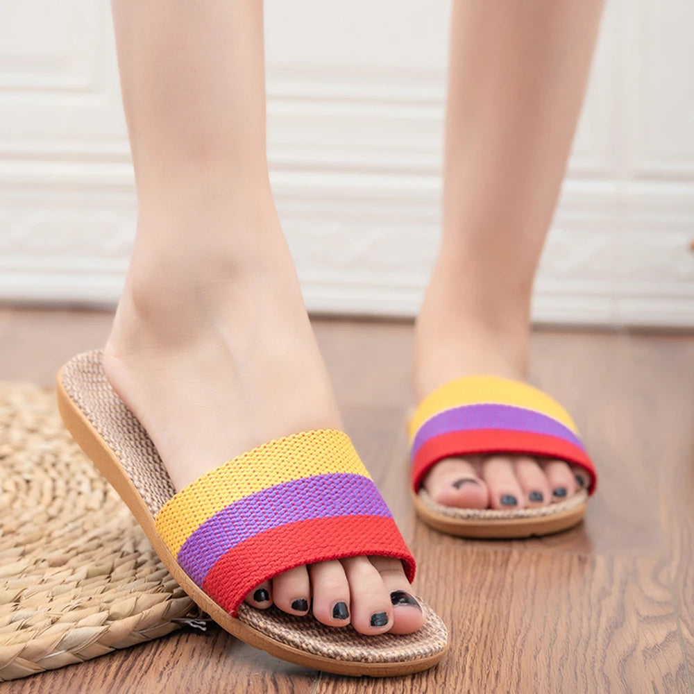 Summer Linen Women'S Slippers