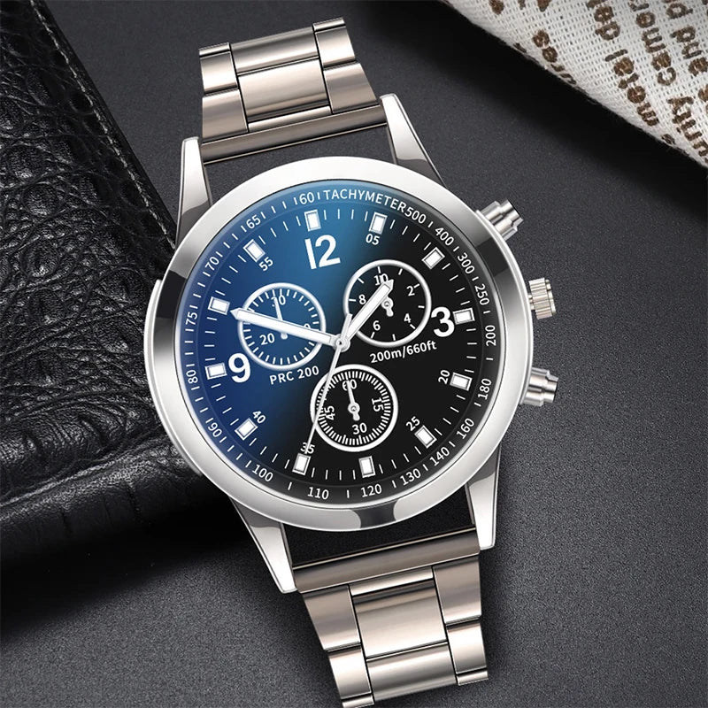 1/2PCS Men Business Watches Steel Band Quartz Watch with Bracelet（Box not Included）