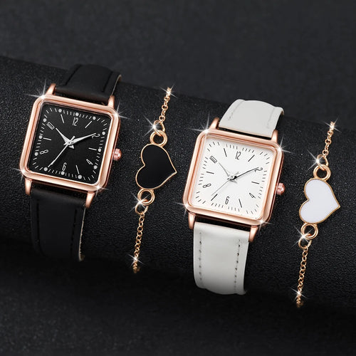 2/4PCS Fashion Minimalist Watch Luxury Men's and Women's