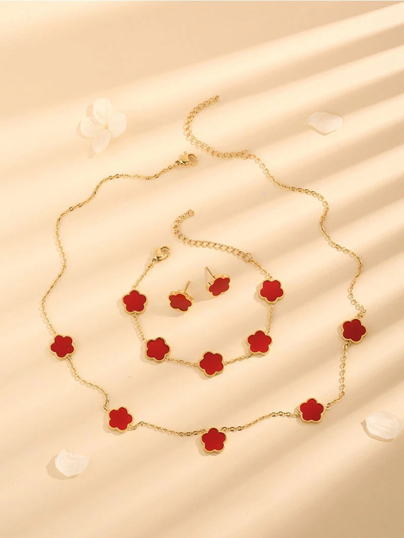 Lucky Clover 3-Piece Jewelry Set 🍀✨