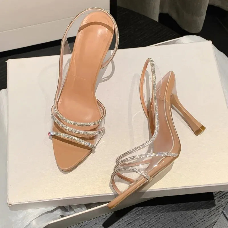 CrystalGlow Slingback Heels