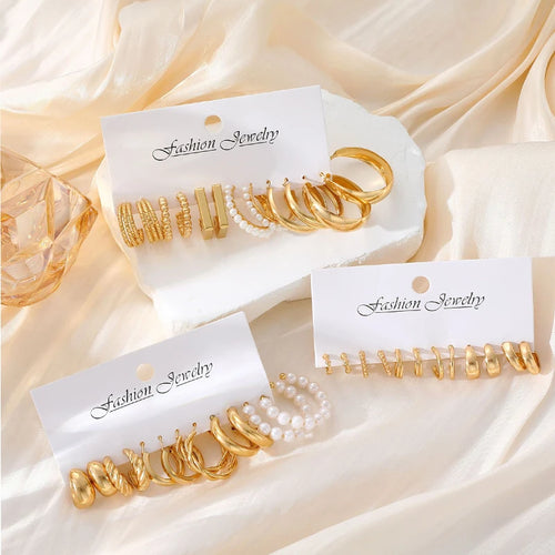 Boho Geometric Hoop Earrings Set ✨