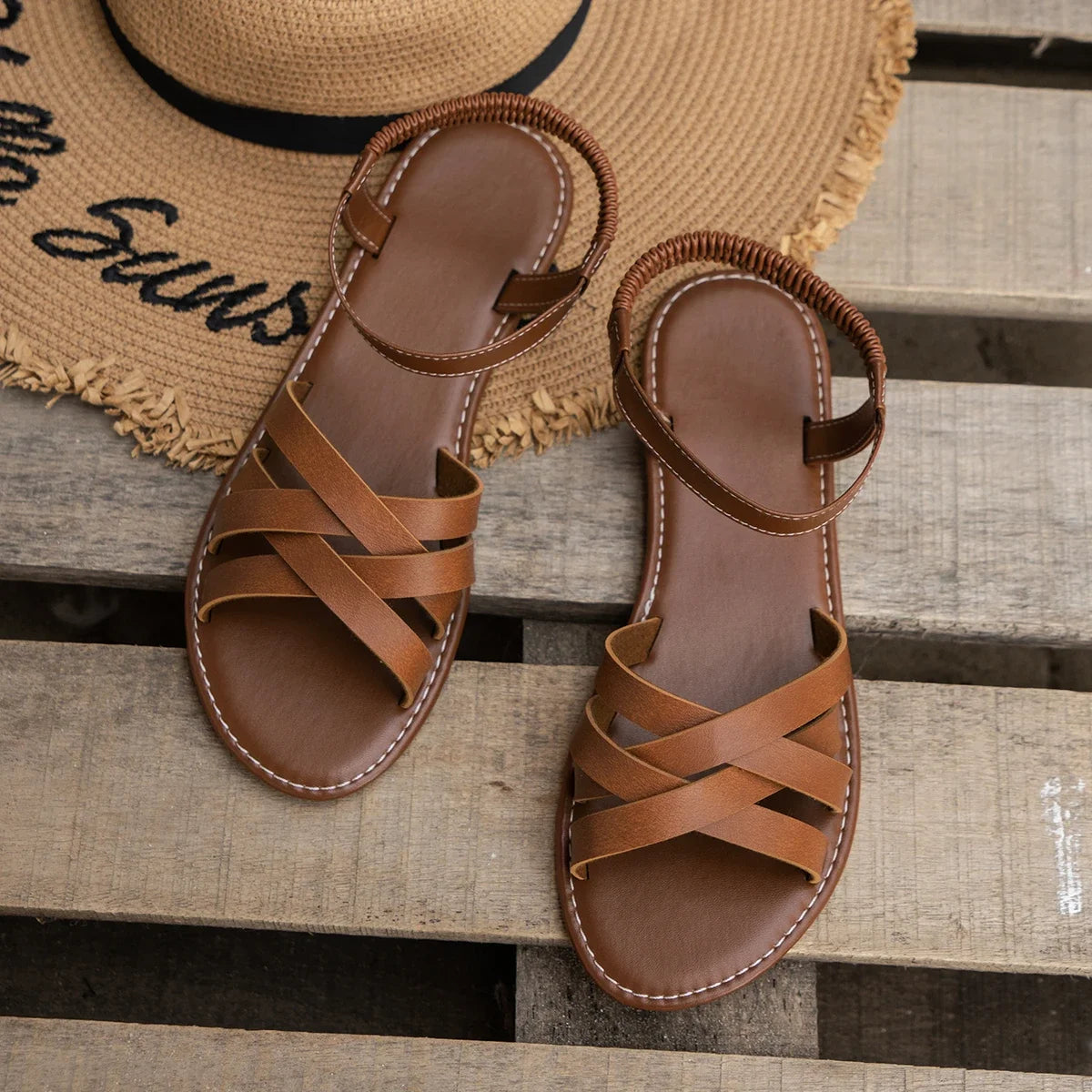 Rubber Soles Ladies Daily Sandalia
