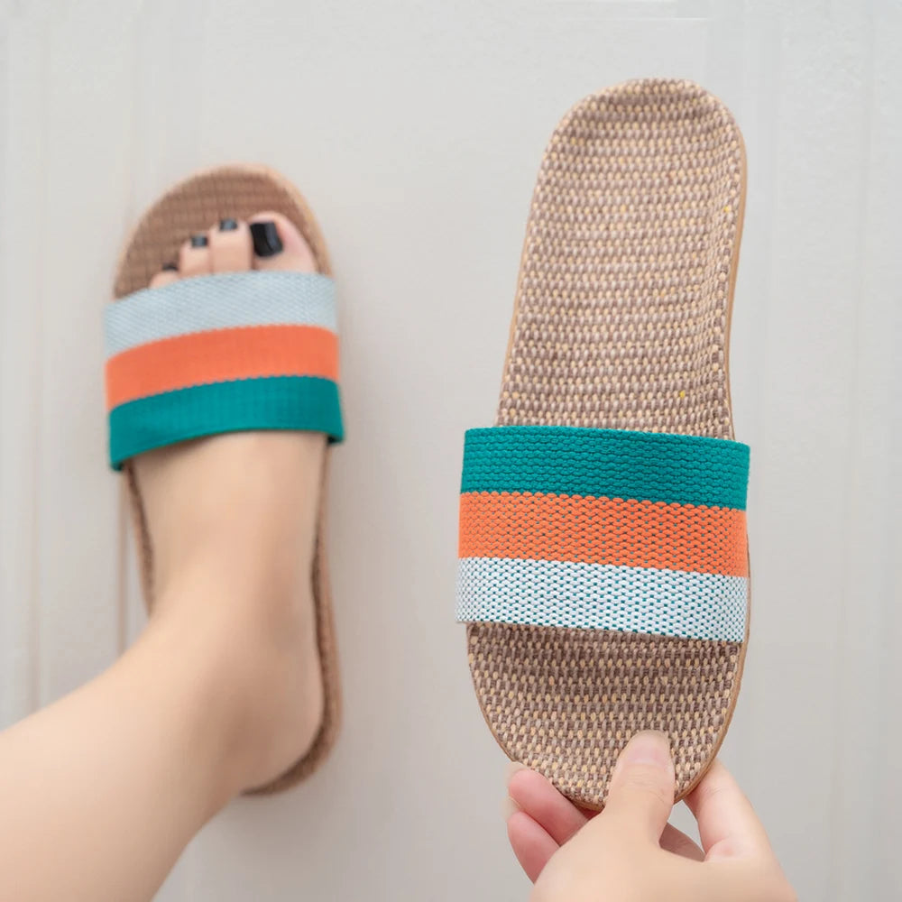 Summer Linen Women'S Slippers