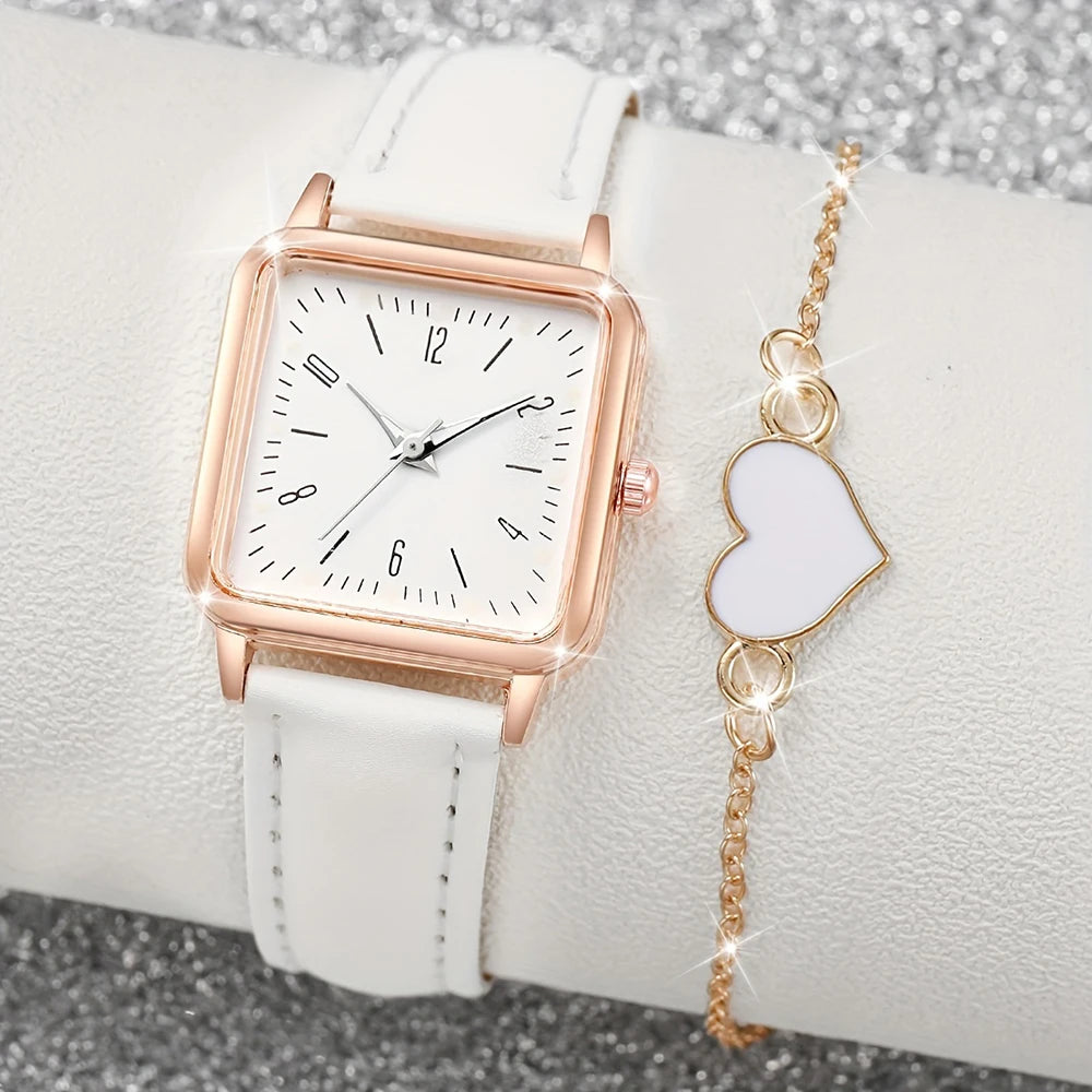 2/4PCS Fashion Minimalist Watch Luxury Men's and Women's