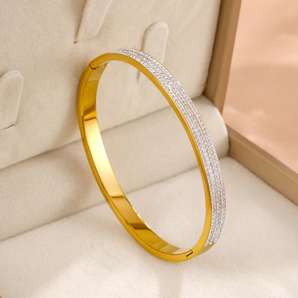 Women’s Floral Stainless Steel Cuff Bracelet