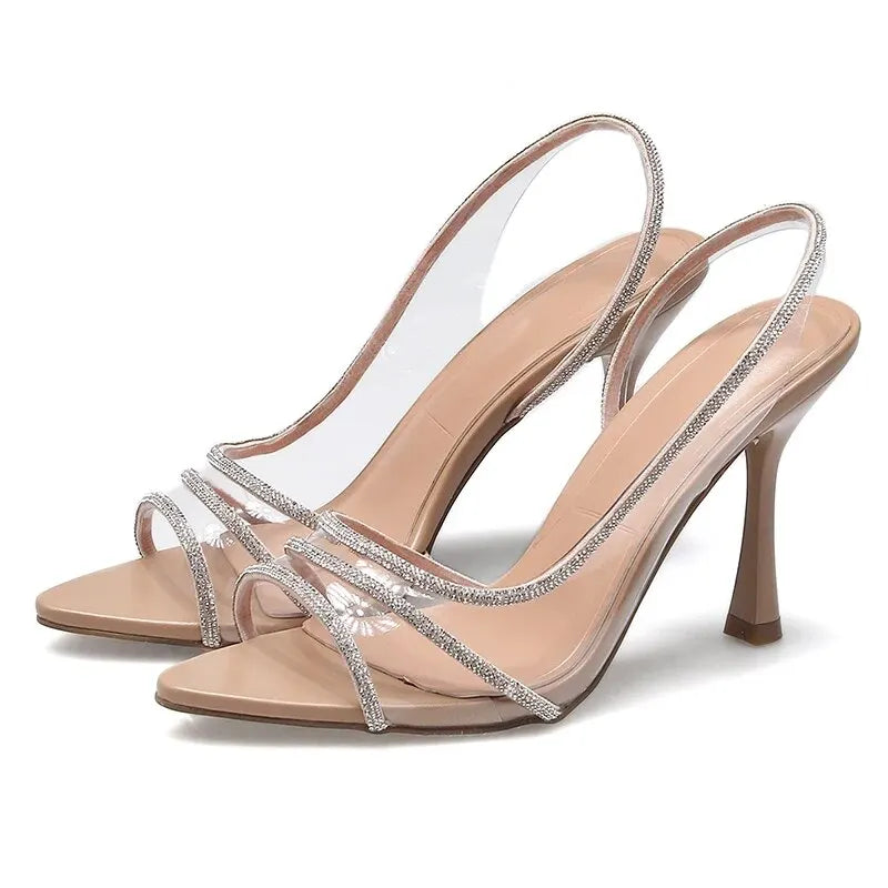 CrystalGlow Slingback Heels