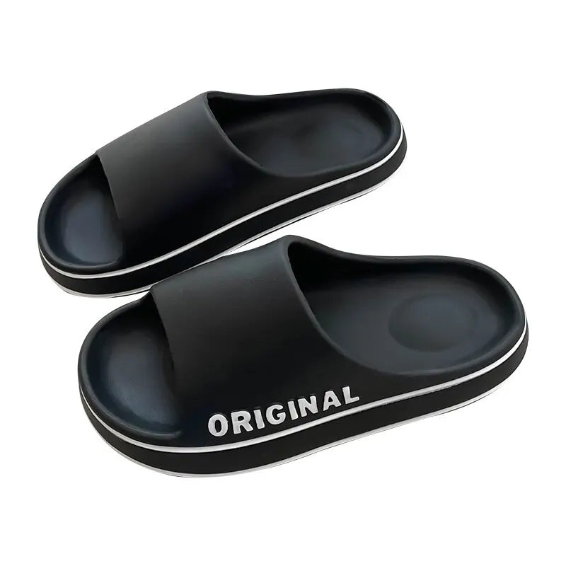 Feslishoet Women Letter Slippers Beach Slides Solid Color Mens