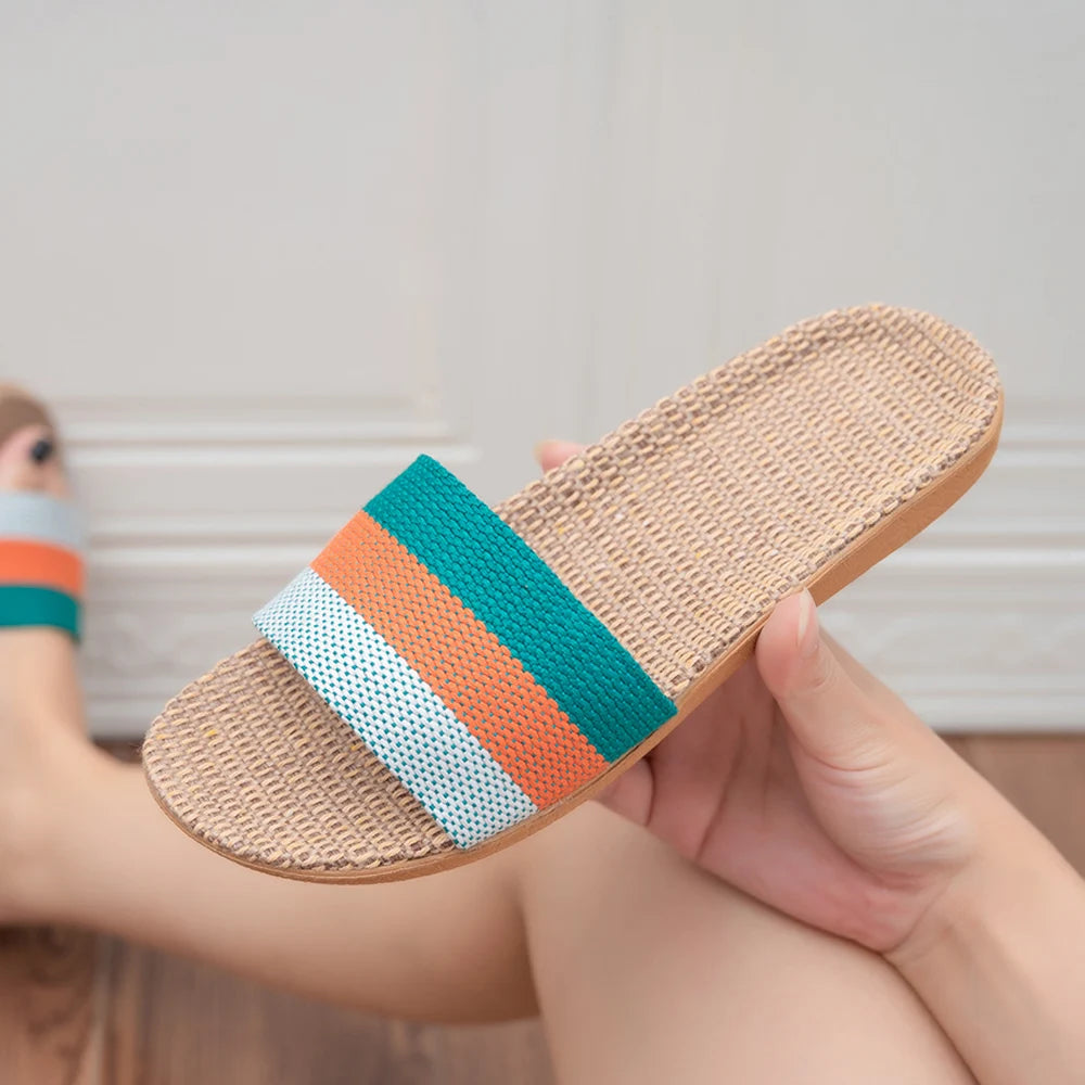 Summer Linen Women'S Slippers