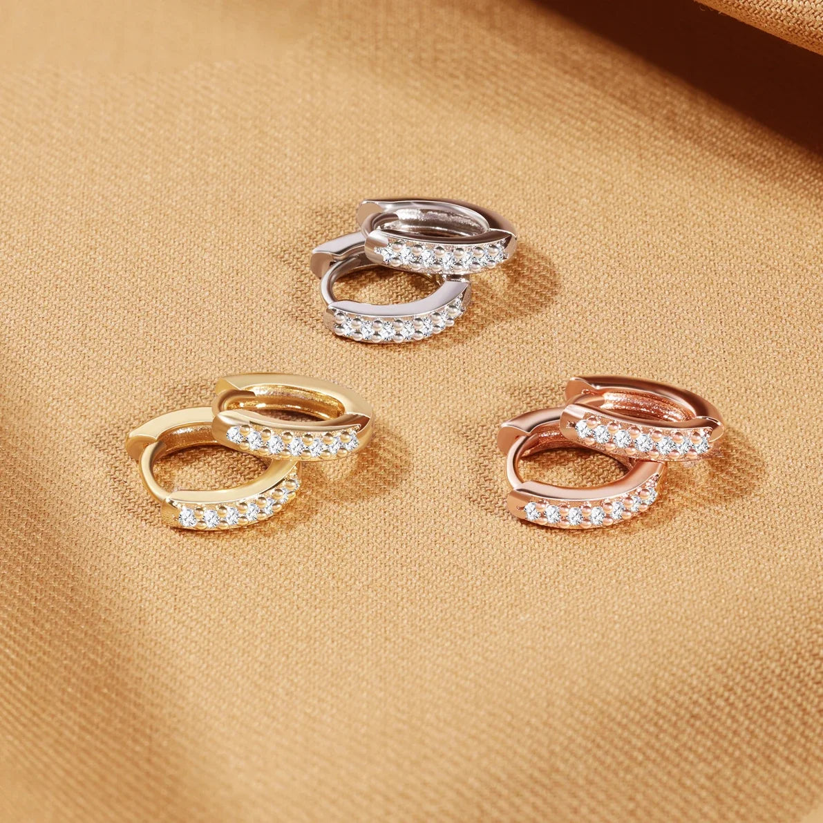 Minimalist Zirconia Hoop Earrings Set ✨💎