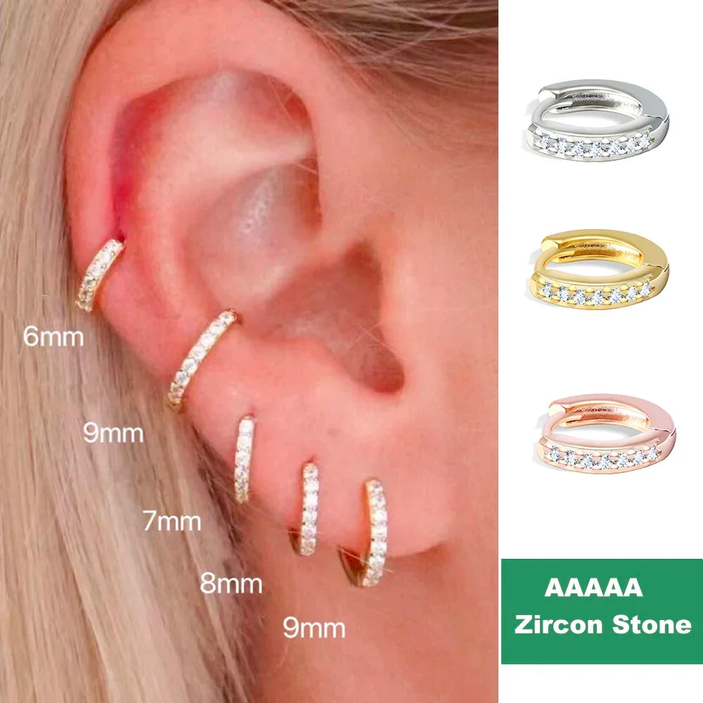 Minimalist Zirconia Hoop Earrings Set ✨💎
