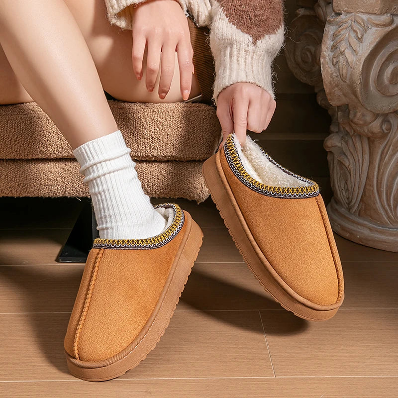 Women's Plush Slippers Winter Warm House Shoes